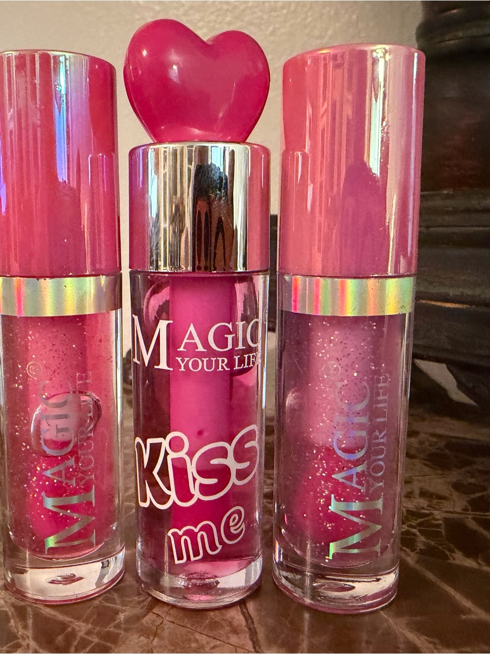 Kiss Me Lip Gloss — Shimmering Hot Pink